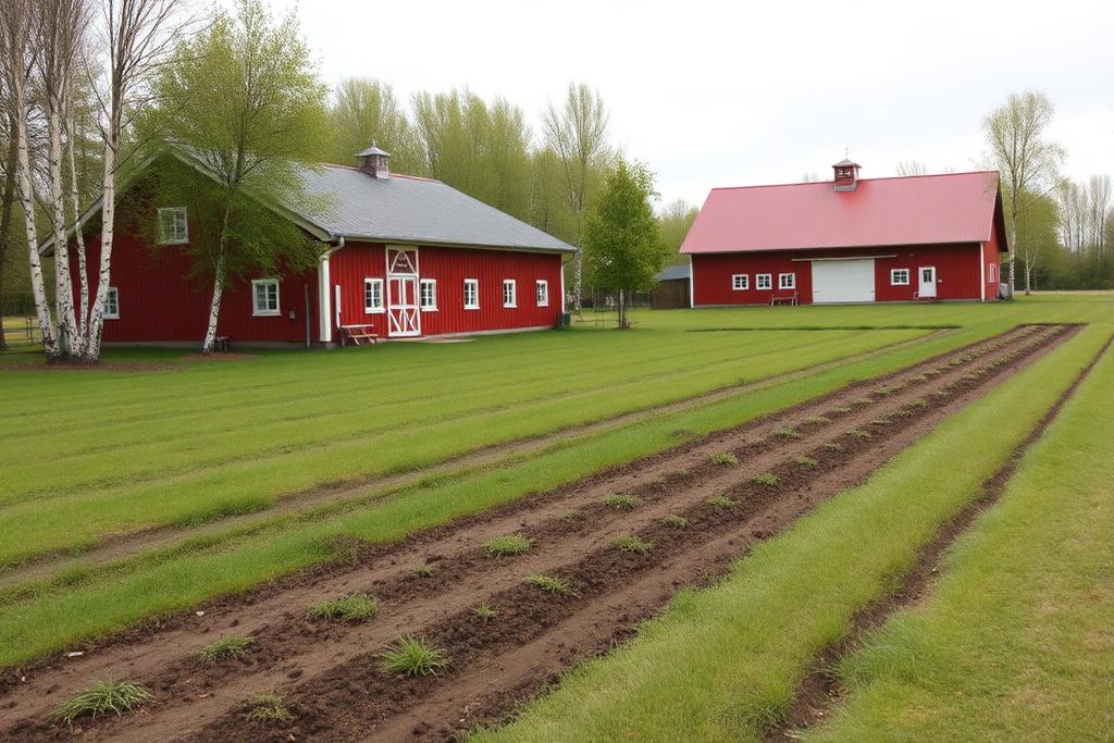 Öppen odlingsyta på gården